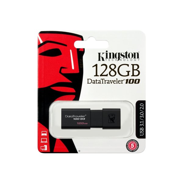 Kingston DataTraveler 100 G3 USB-nøgle, 128 GB