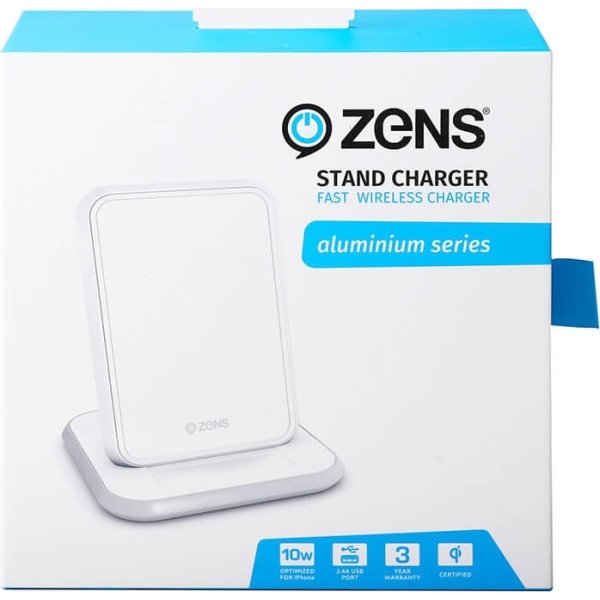 ZENS trådløs Qi bordlader, 220V 10W, hvid