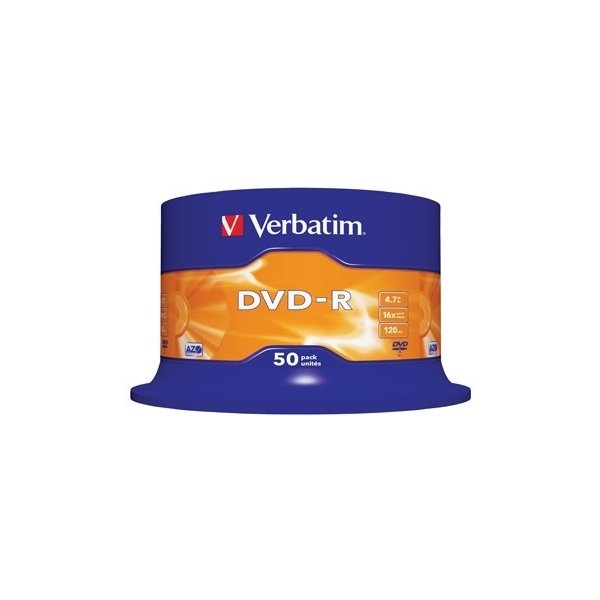 Verbatim DVD-R 16x 4,7GB spindel, 50 stk