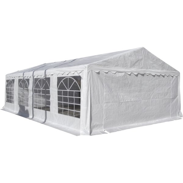 Lyxigt partytält 5x8 m, 42 personer, PVC, vit