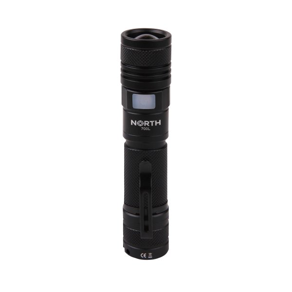 Ficklampa NORTH Aluminium Zoom 700 Lumen Svart