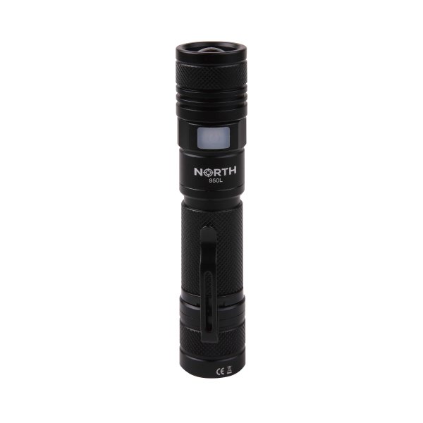 Ficklampa NORTH Aluminium Zoom 950 Lumen Svart