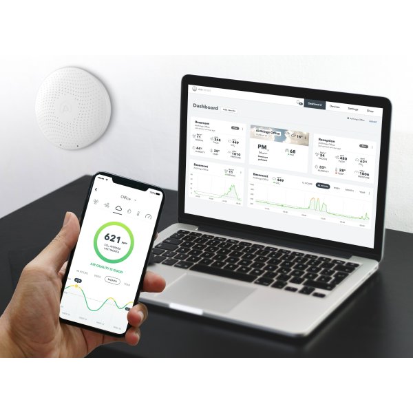 Airthings Wave Plus IAQ-monitor med Radon-måling