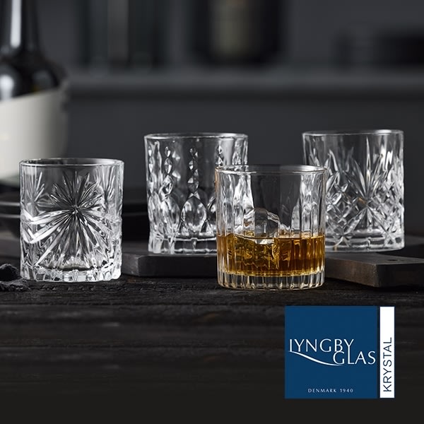 Gave: 4 blyfri krystalglas fra Lyngby Glas