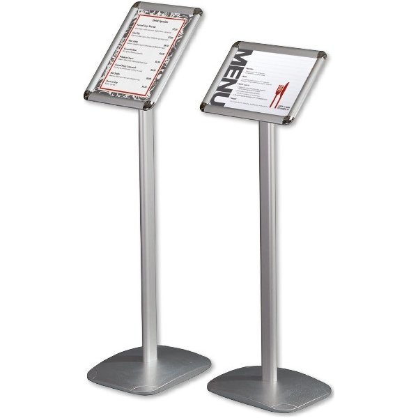 Skylthållare på stativ, Clip-on-ram, A3, aluminium