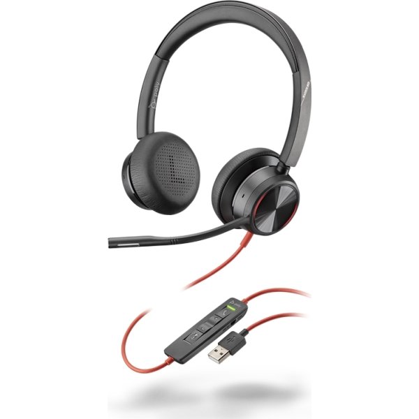 Poly Blackwire 8225 USB-A stereo headset, sort