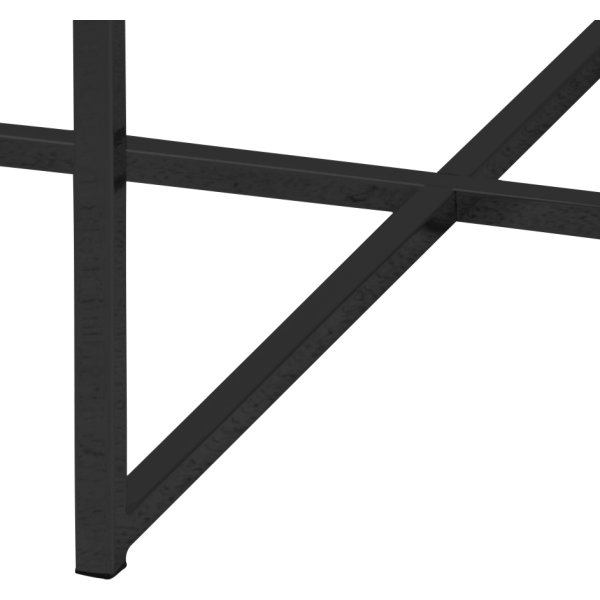 Alisma sofabord, Metal/Glas, Rundt, Sort