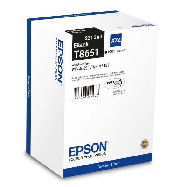 Bläckpatron Epson T8651 XXL Svart