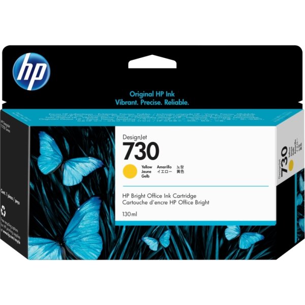 HP nr 730 P2V64A bläckpatron, gul