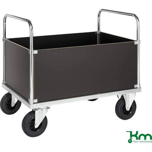 Flexi 630 m/4 höga sidor, 120x80x90, stål/laminat