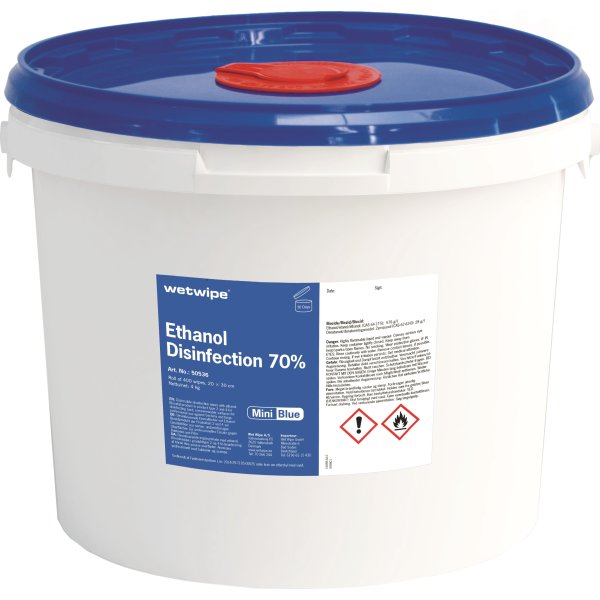 Våtservetter Wet Wipe Ethanol 70 % Mini Blue Wipes