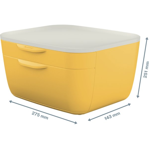 Förvaringsbox Leitz Cosy | 2 lådor | Gul
