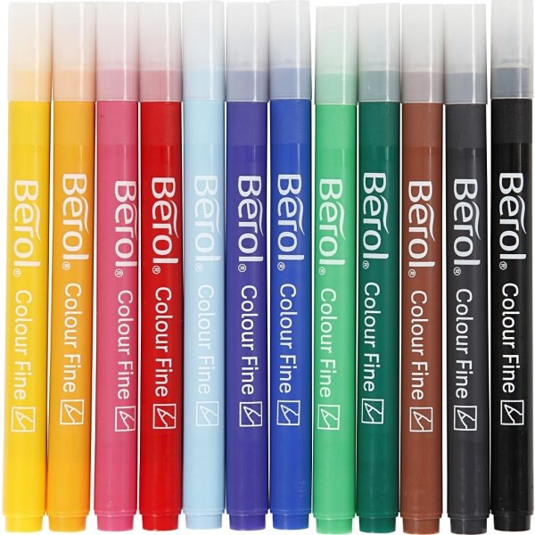 Berol Colour tuschpennor | F | 12 färger | 288 st.