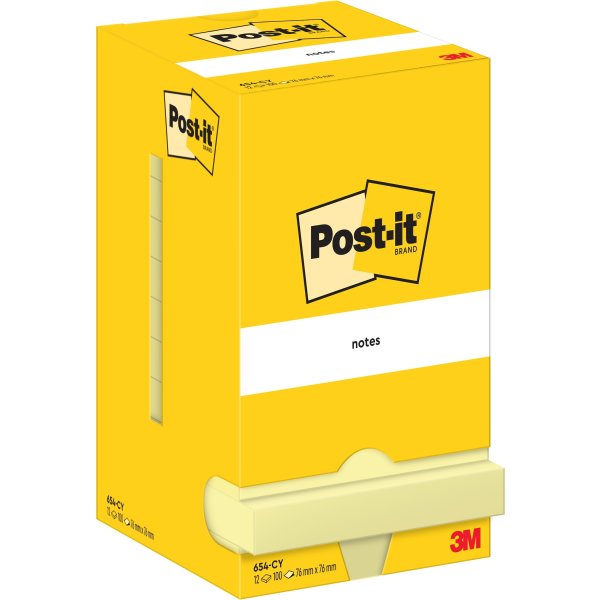 Post-it memoblokke 76 x 76 mm, gul