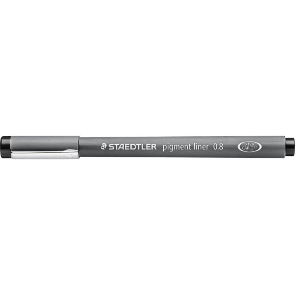 Staedtler Pigment Liner 308 fiberpenna, 0,8 mm, sv