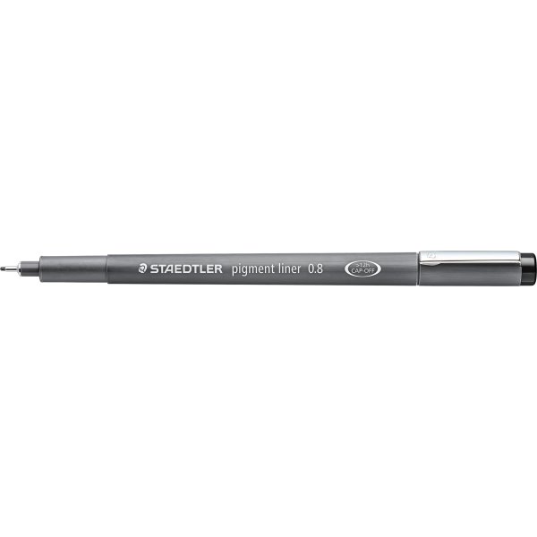 Staedtler Pigment Liner 308 fiberpenna, 0,8 mm, sv