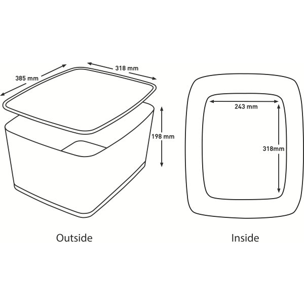 Leitz MyBox förvaringsbox Large vit/grå