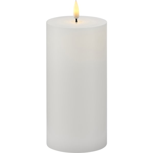 Sille Exclusive LED Ljus, Ø7,5 x H15 cm, Vit