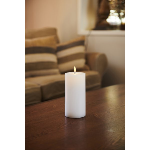 Sille Exclusive LED Ljus, Ø7,5 x H15 cm, Vit