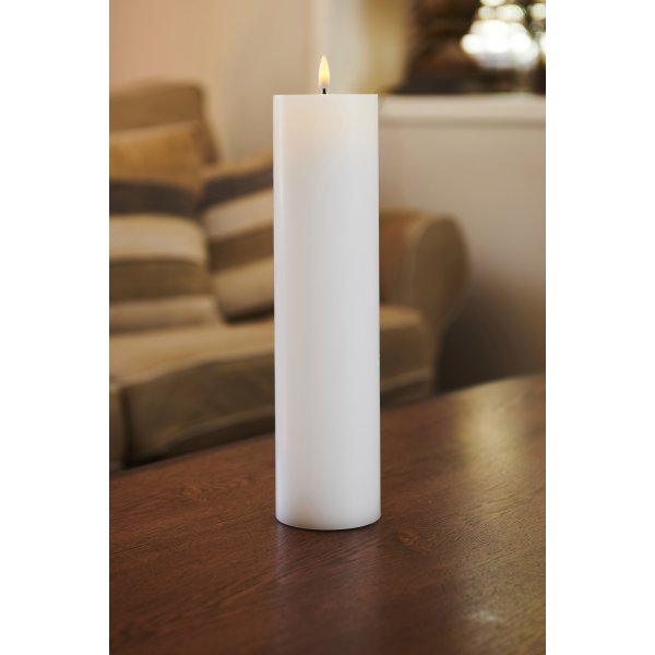 Sille Exclusive LED Ljus, Ø7,5 x H30 cm, Vit