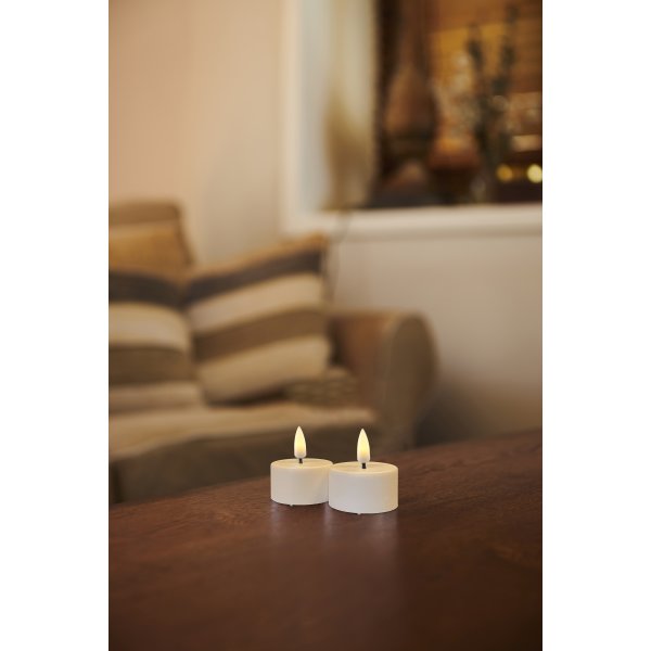 Sille LED -värmeljus, Ø4 cm Vit