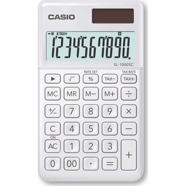 Casio SL-1000TW bordsräknare, vit