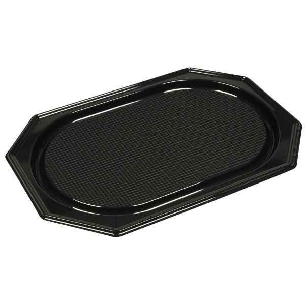 Serveringsfat, 45,5 x 30,2 cm, Plast, Svart, 10 st