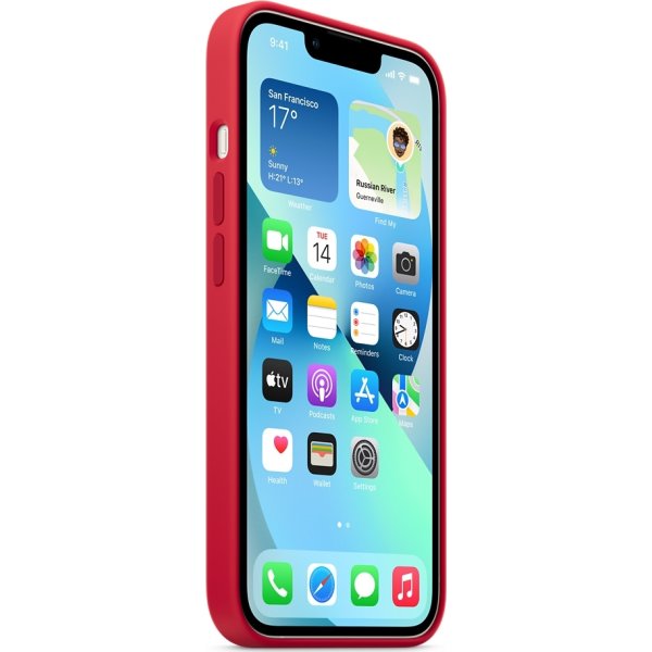 Apple iPhone 13 silikonskal, röd