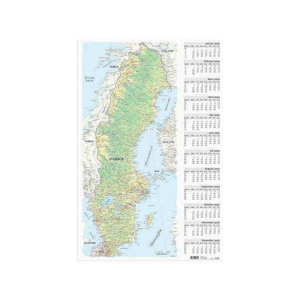 Väggblad med Sverigekarta