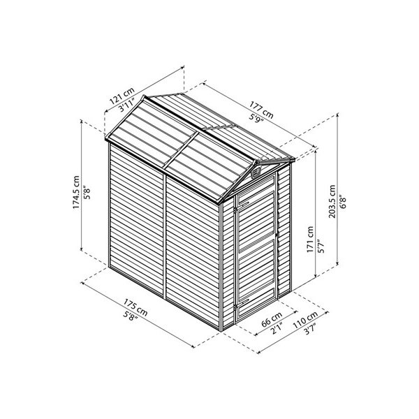Palram Canopia SKYLIGHT 2,1 m2 Skjul, midnattsgrå