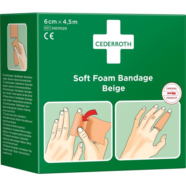Cederroth Soft Foam Bandage | Beige | 6 cm x 4,5 m