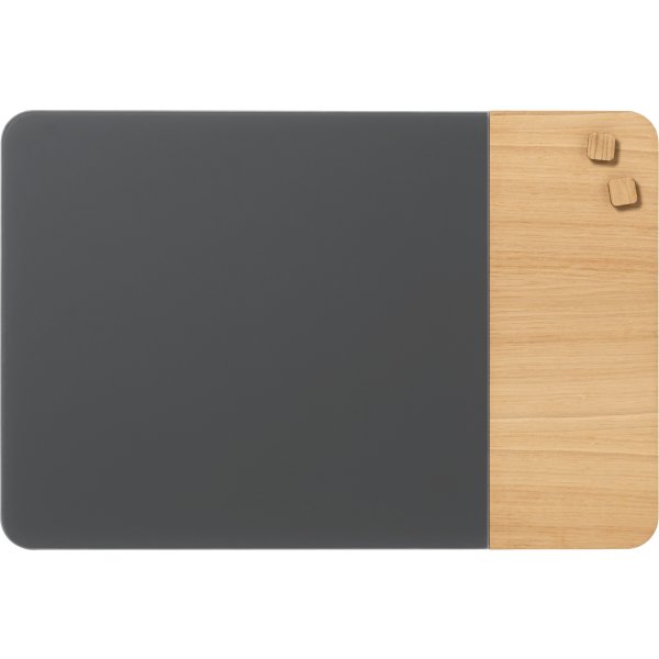 NAGA Glassboard tavla med ekfanér 40x60 cm | grå