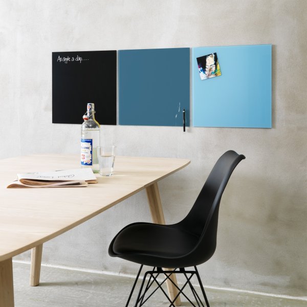 NAGA Glassboard magnetisk glastavla 45x45 cm, blå