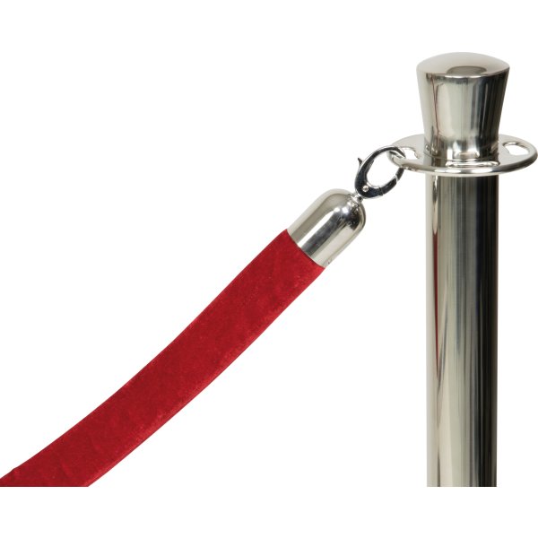 Rep för avspärrningsstolpe i silver Röd