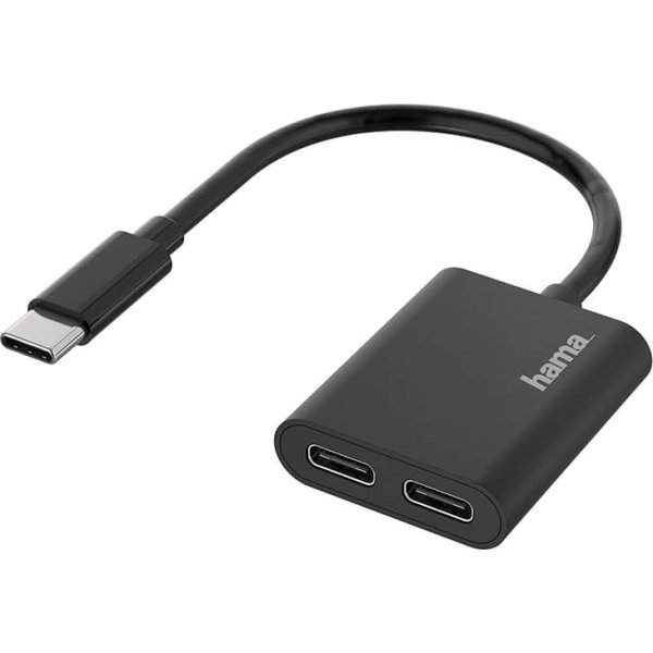 HAMA USB-C ljud och laddning 2-i-1-adapter