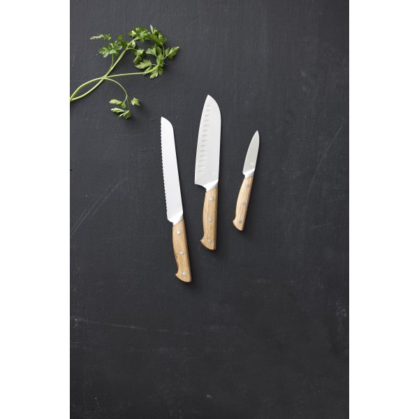 Morsø Foresta knivset, bröd-, santoku- och örtkniv