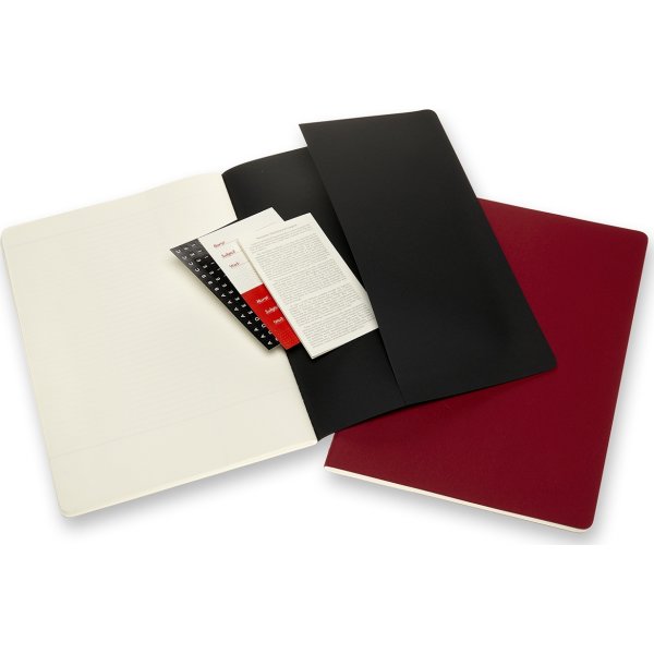 Moleskine Cahier anteckningsbok | A4 | Svart/Röd