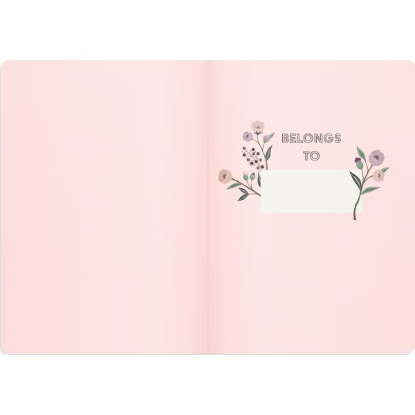 Burde Notebook Deluxe | A5 | Rosa blommor