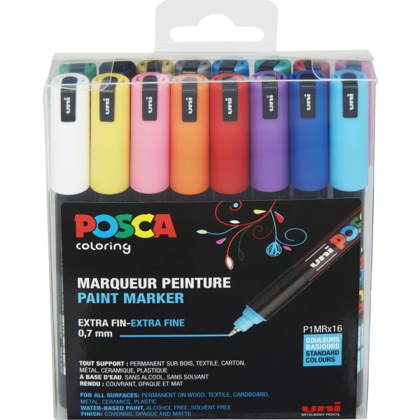 Posca Marker | PC-1MR | 0,7 mm | 16 standardfärger