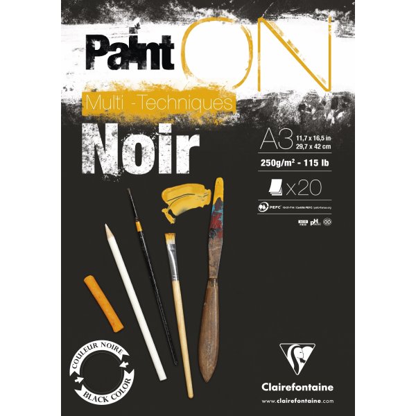 Clairefontaine PaintON block | Black | A3