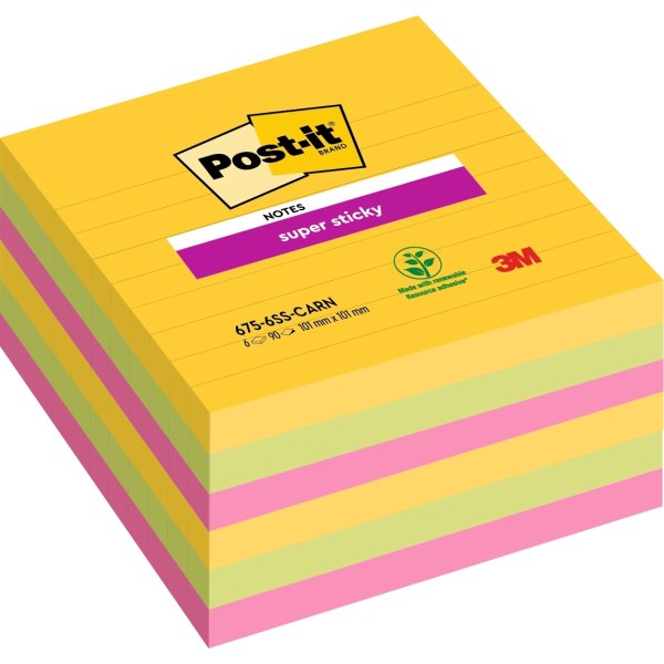Post-it Super Sticky Notes | Carnival | 101x101 mm