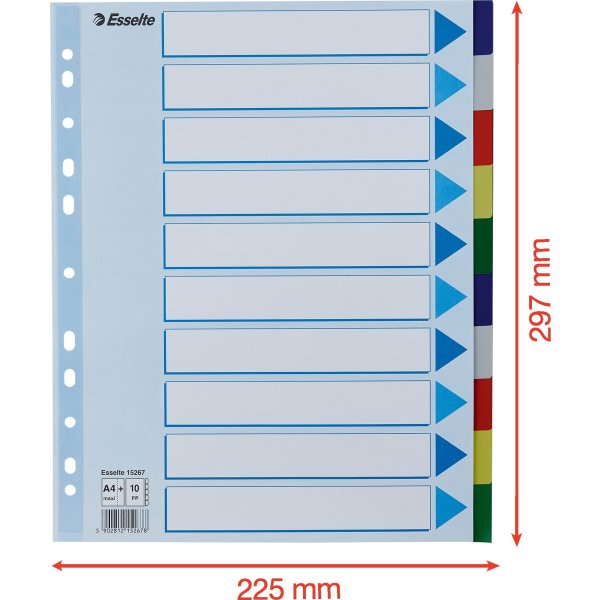 Register Esselte Maxi A4 10 flikar Plast