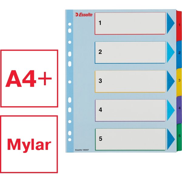 Register Esselte Mylar A4 1-5 Överskrivningsbart