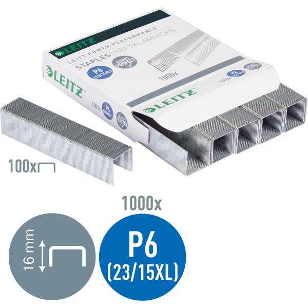 Häftklammer Leitz 23/15 Performance P6 1000 st