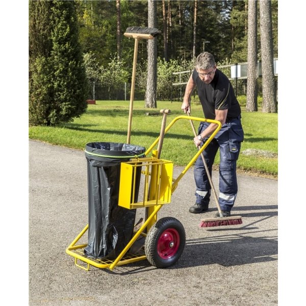 Sopvagn med 2 x hållare, Gul