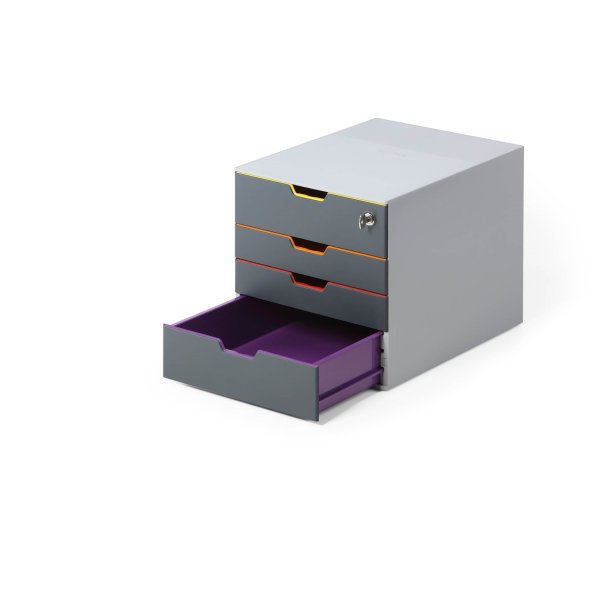 Durable Varicolor lådskåp med 4 lådor och lås