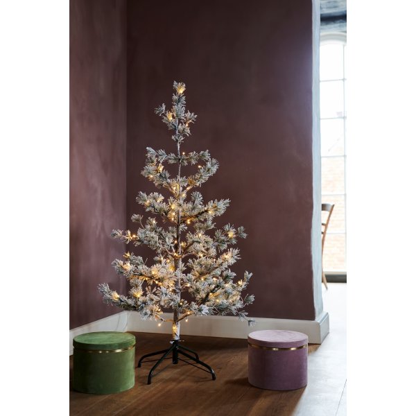 Alfi julgran med fot, 70 LED, H120 cm, vit