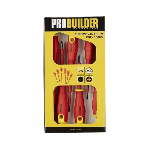 Probuilder skruvmejselsats VDE, isolerar t. 1000V