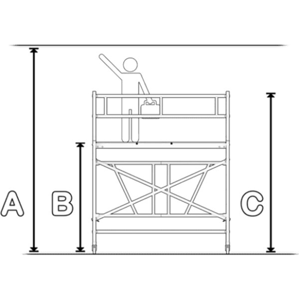 Fällbar byggnadsställning 135 x 180 - höjd 1,65 m