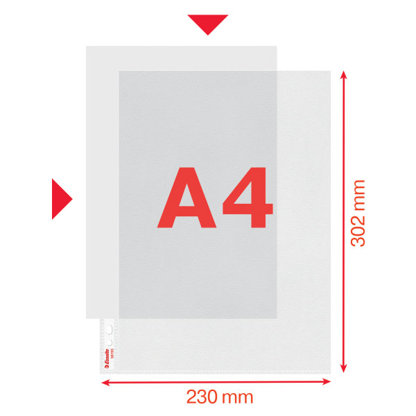 Esselte Premium plastficka, A4, topp+sida, 0,11 mm